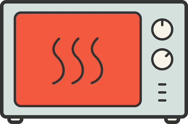 Aparato Micro Cocinar Icono Microondas Estilo Contorno Lleno — Archivo Imágenes Vectoriales