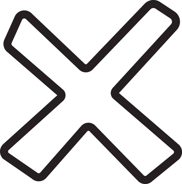 Avbryta Annullering Cross Ikonen Konturstil — Stock vektor