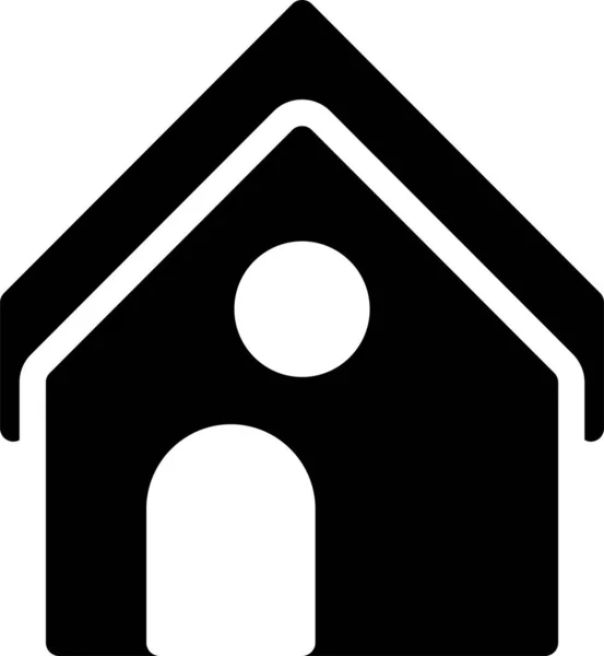 Edifício Imobiliário Ícone Casa Estilo Sólido — Vetor de Stock