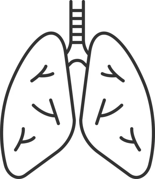 Anatomia Corpo Respiração Ícone Estilo Esboço — Vetor de Stock