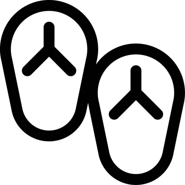 Playa Flipflop Calzado Icono — Vector de stock