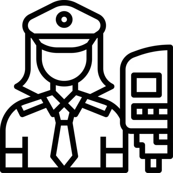 Policejní Uniforma Ikona Vlaku — Stockový vektor