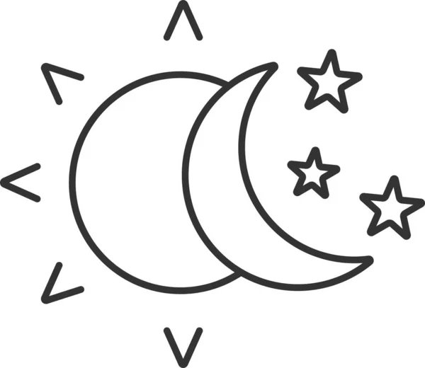 Ícone Lua Crescente Hora Dormir Estilo Esboço — Vetor de Stock