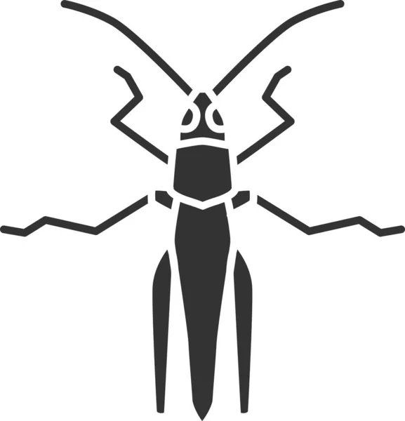 Reetle Bug Caelifera Icon Solid Style — стоковый вектор