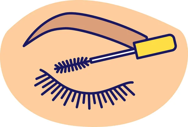 美人眉まつ毛アイコンフルアウトラインスタイル — ストックベクタ