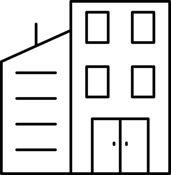 Hotel Gebäude Apartment Ikone — Stockvektor