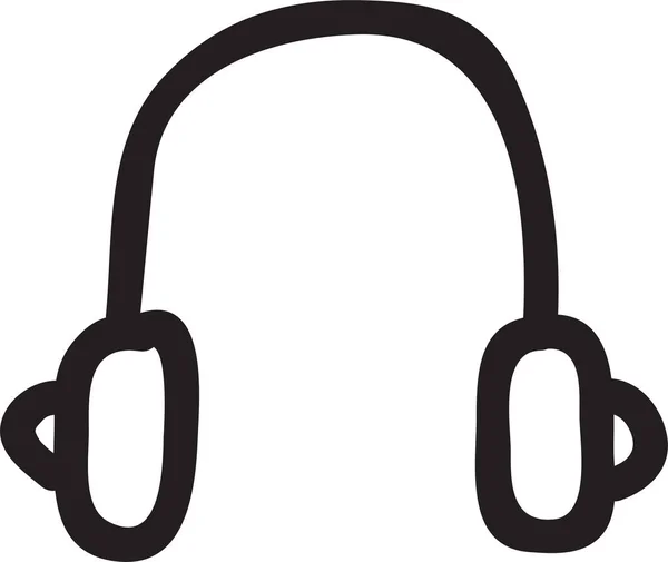 Auriculares Audio Icono Auriculares Estilo Esquema — Vector de stock