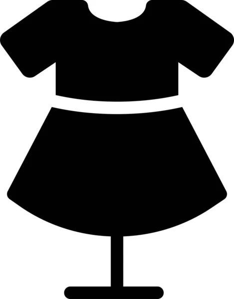 Icono Percha Vestido Tela Estilo Sólido — Vector de stock