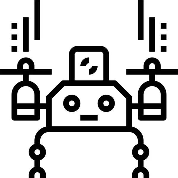 Számítógép Drón Elektronika Ikon Körvonalazott Stílusban — Stock Vector