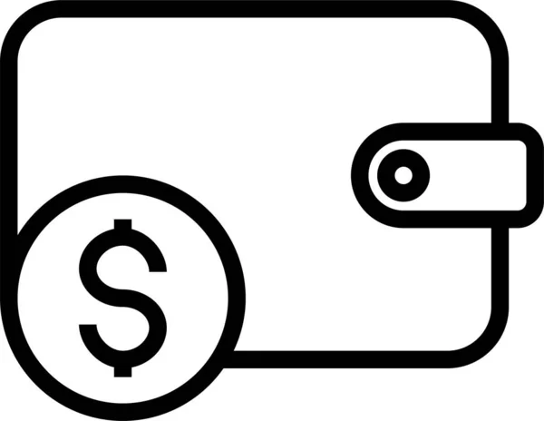 Billetera Dinero Efectivo Icono — Vector de stock