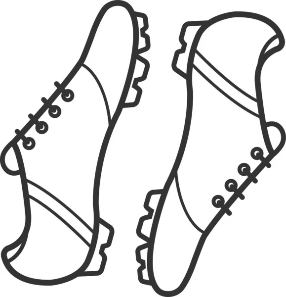 Chaussures Crampons Icône Pied Dans Style Contour — Image vectorielle