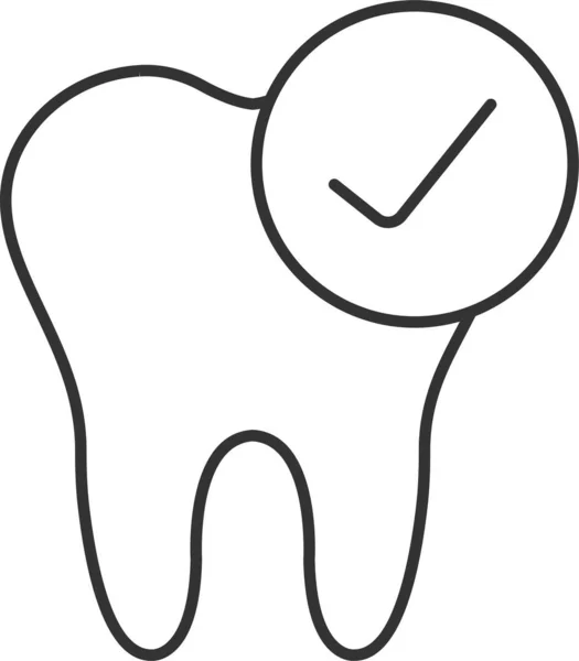 Marca Verificação Ícone Dental Estilo Esboço —  Vetores de Stock