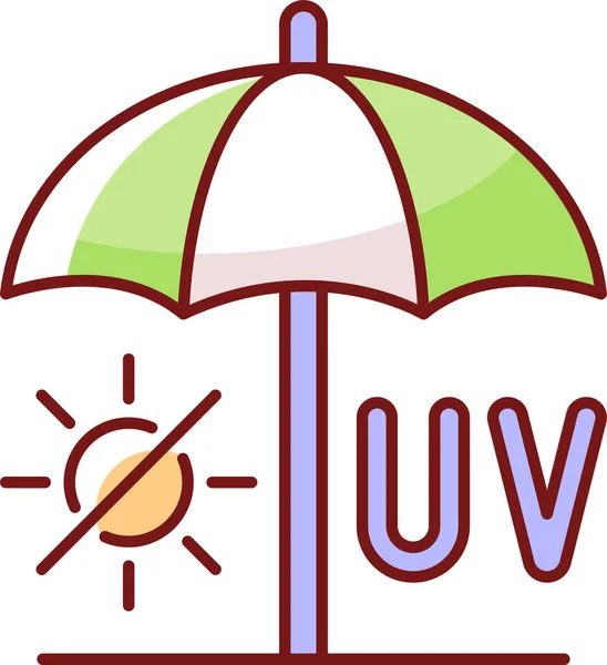 Beach Umbrella Shade Protection Icon Filled Outline Style — Stock Vector