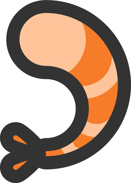 Ebi Prawn Shrimp Icon Filled Outline Style — Stock Vector