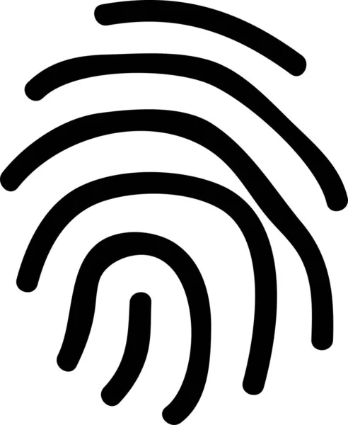 Icona Della Stampante Impronte Digitali Stile Disegnato Mano — Vettoriale Stock