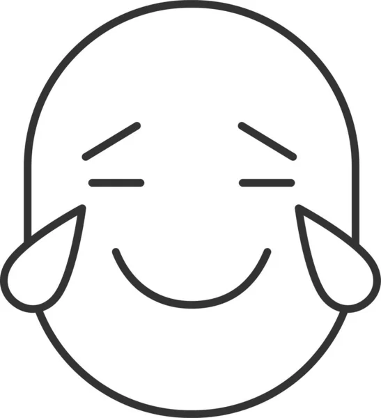 Gråtande Emoji Emoticon Ikonen Konturstil — Stock vektor