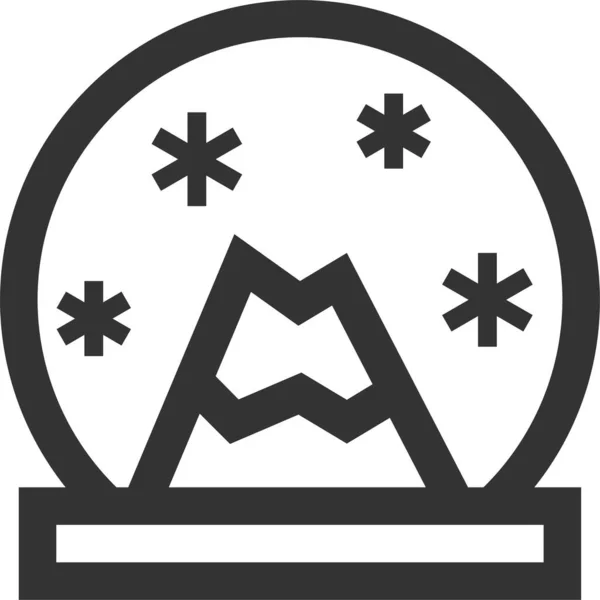 Snowdome Snowglobe Snowstorm Icon Outline Style — 图库矢量图片