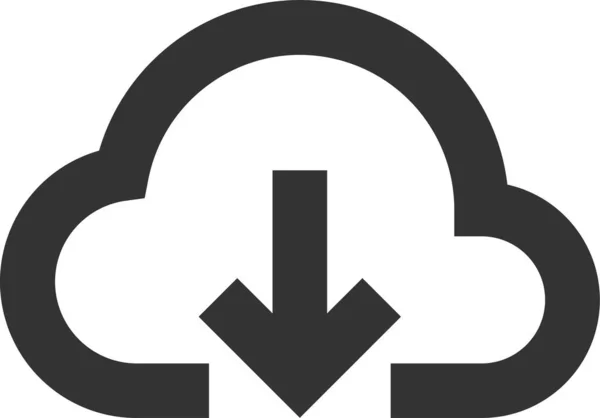 Téléchargement Cloud Recevoir Icône Dans Style Solide — Image vectorielle