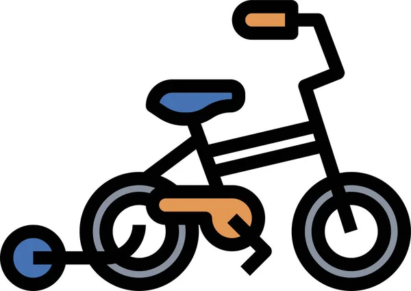 Bicycle Children Journey Icon Recreation Hobby Category — Stock Vector