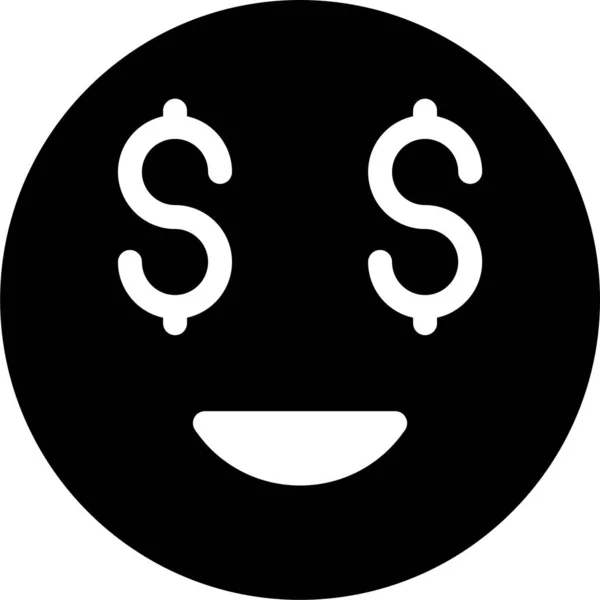 Емодзі Обличчя Щаслива Ікона Суцільному Стилі — стоковий вектор