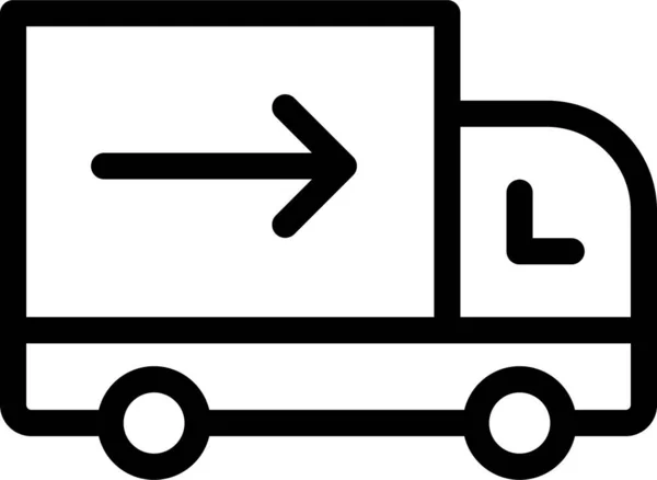 Ikon Perjalanan Lorry Transport Dalam Gaya Outline - Stok Vektor