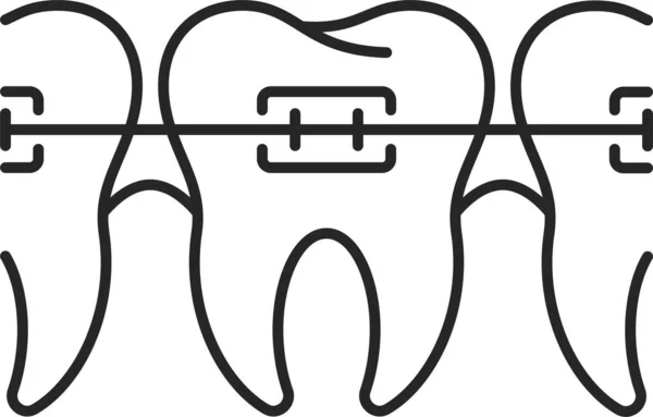 Orthodontics Jaw Braces Icon — Stock Vector