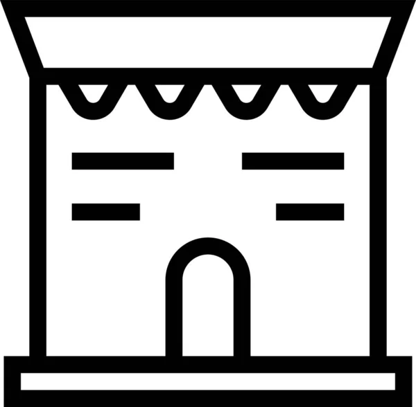 Архітектура Будівництва Комерційної Ікони Контурному Стилі — стоковий вектор