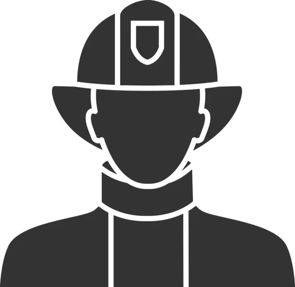 Pompier Combattant Icône Pompier Dans Style Solide — Image vectorielle