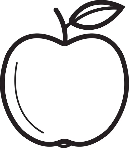 Ikona Szkicu Owoców Jabłka Stylu Zarysu — Wektor stockowy