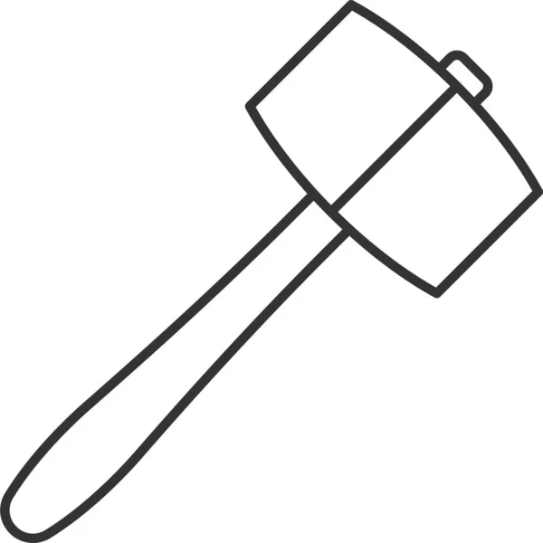 Construction Tool Hammer Maul Icon Outline Style — Stock Vector