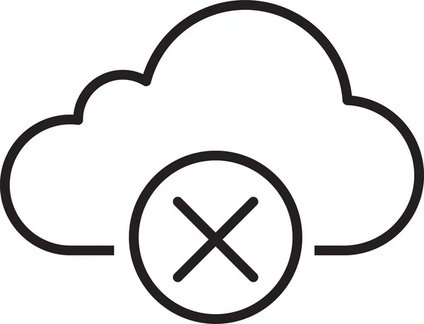 Cancelar Cancelación Cloud Computing Icono Estilo Esquema — Vector de stock