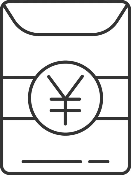 Хонгбао Конверт Китайська Значок Контурному Стилі — стоковий вектор