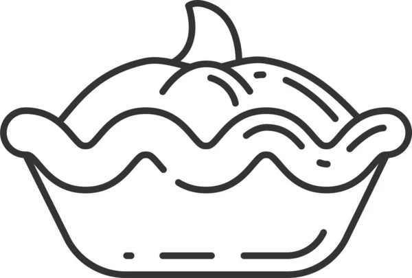 Tarte Citrouille Icône Thanksgiving Pâtisserie — Image vectorielle