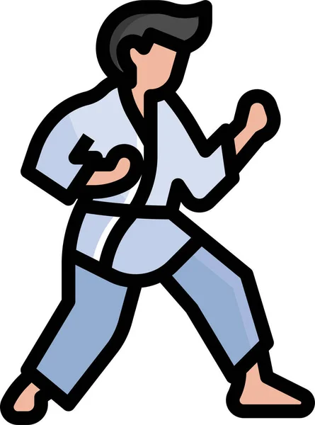 Taekwondo Icono Competencia Deportiva — Vector de stock