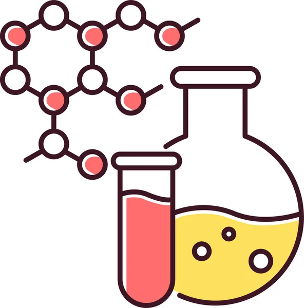 Ícone Frasco Químico Química Estilo Esboço Preenchido — Vetor de Stock