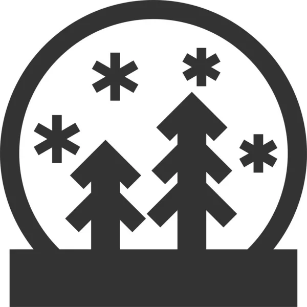 Snowdome Εικονίδιο Υδρόγειος Χιονοστιβάδας Στερεό Στυλ — Διανυσματικό Αρχείο