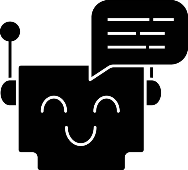 Assistant Bot Chat Symbol Solidem Stil — Stockvektor