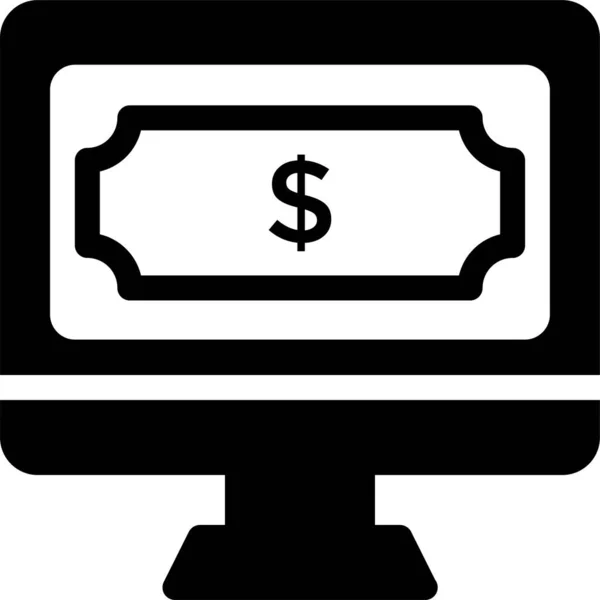 Financiar Dinero Onlinebillpay Icono Estilo Sólido — Archivo Imágenes Vectoriales