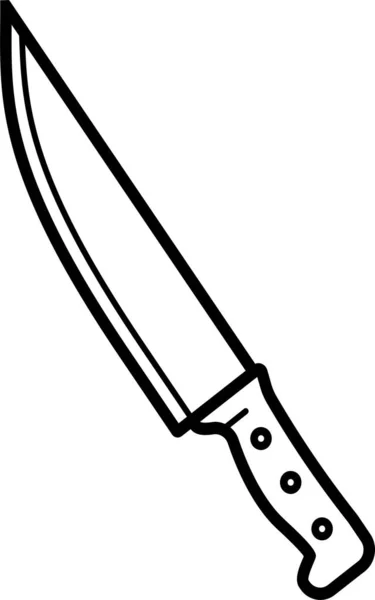 Chopper Cutlery Cuchillo Icono Estilo Contorno — Vector de stock