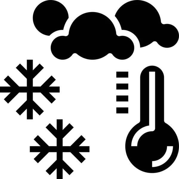 Klima Bewölkt Kälte Symbol Wetter Kategorie — Stockvektor