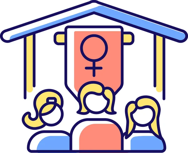 Comunità Femminile Organizzazione Sorority Icon — Vettoriale Stock