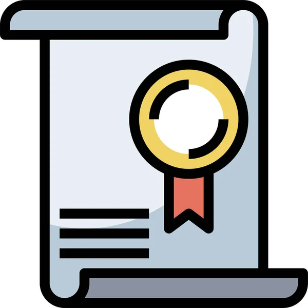 Archivo Certificateh Icono Copia Estilo Esquema Lleno — Archivo Imágenes Vectoriales