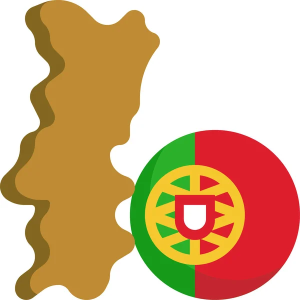 Portekiz Bayrağı Dünya Simgesi — Stok Vektör