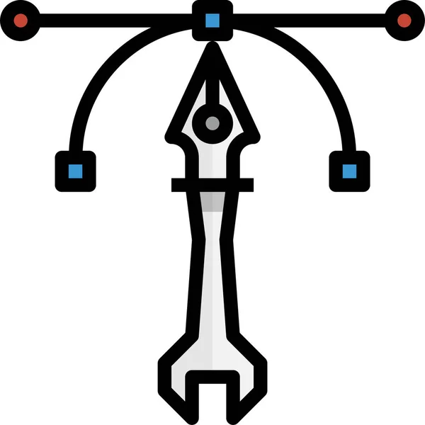 Setting Gear Cogwheel Icon Filled Outline Style — Stock Vector