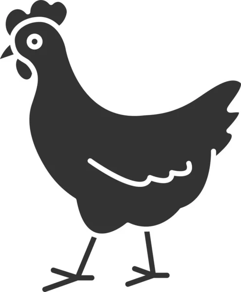 Animal Chicken Domestic Icon Solid Style — Stock Vector