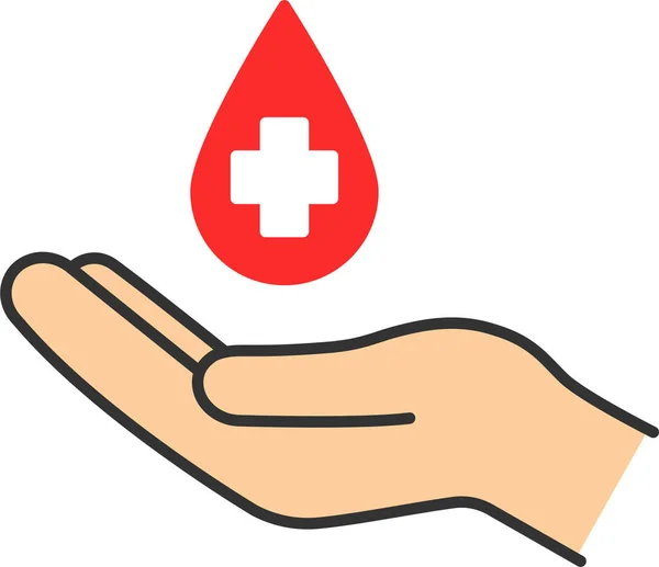 Blood Charity Donate Icon Filled Outline Style — Stock Vector