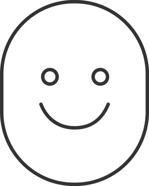 Vidám Emoji Emoticon Ikon Körvonalazott Stílusban — Stock Vector