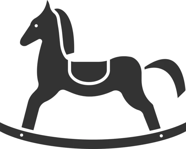 Дитяча Ігрова Кінь Значок Суцільному Стилі — стоковий вектор