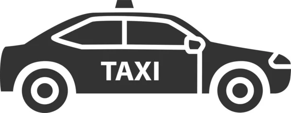 Otomobil Taksi Simgesi Doldurulmuş Taslak Biçiminde — Stok Vektör