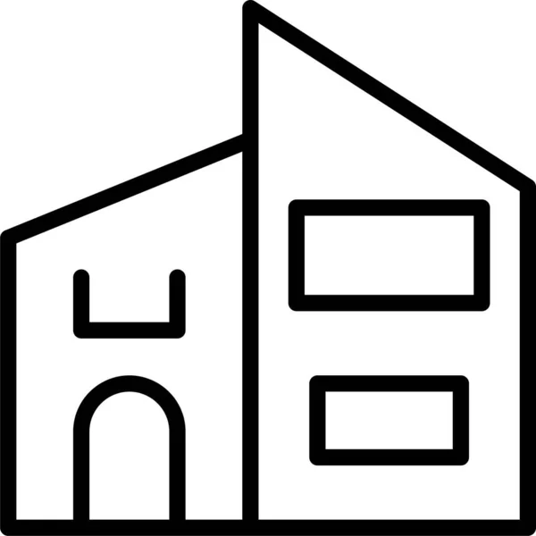 Hausbau Ikone Umriss Stil — Stockvektor